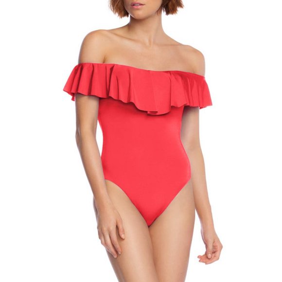 NWT Trina Turk Pop Red One-Piece Swimsuit - Picture 1 of 4